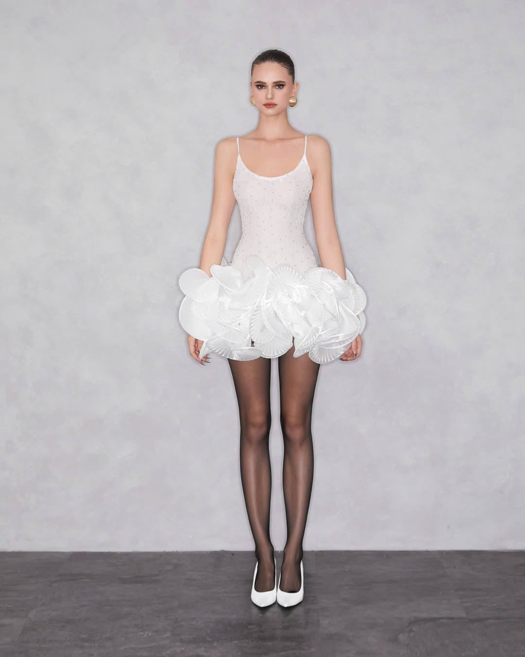 MAEL FEMME White Zendara Mini Dress & Over Skirt