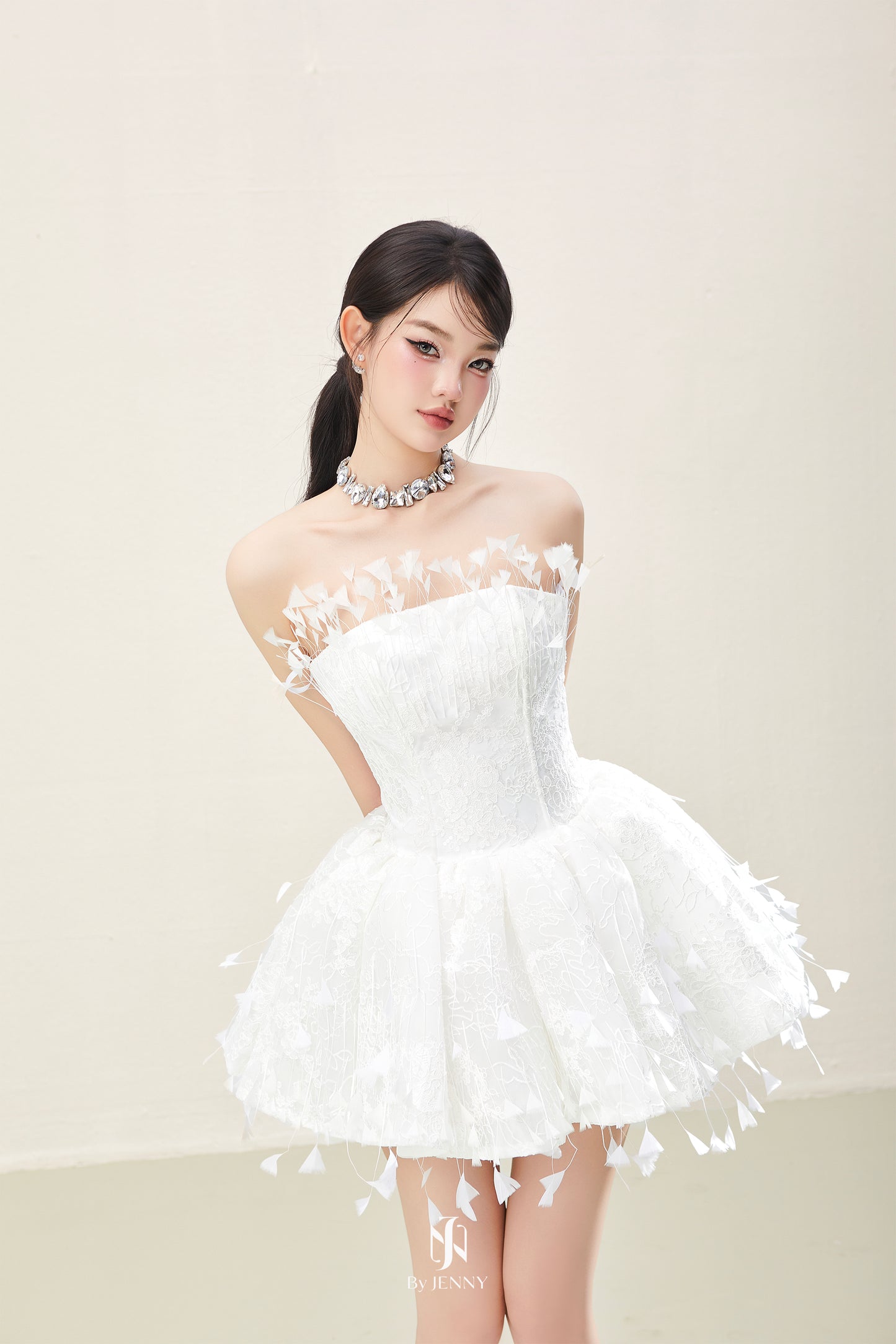 BY JENNY White Amara Mini Dress
