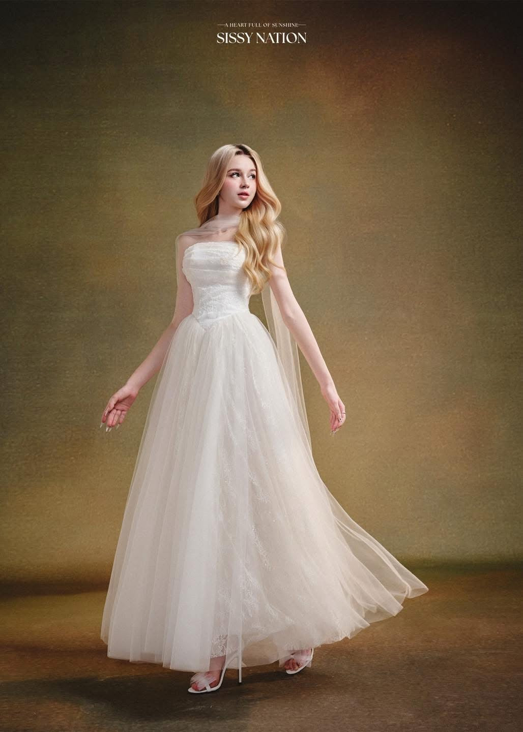 SISSY NATION White Elegant Amelia Corset Maxi Dress