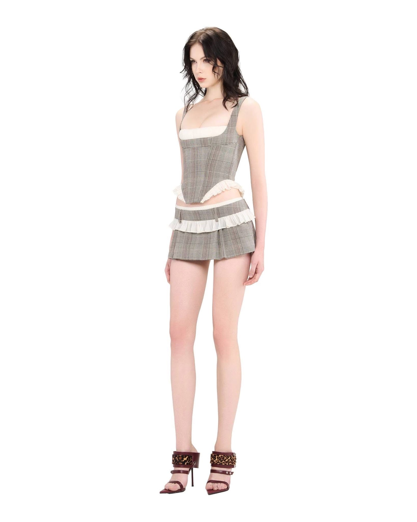 LSOUL Grey MONI TOP & Skirt SET