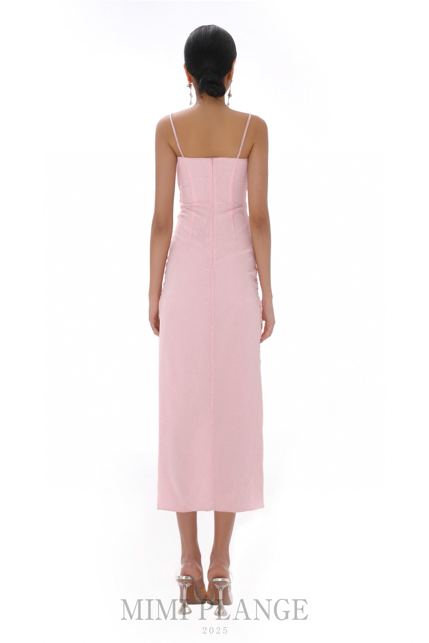 MIMI PLANGE Pink Floral Midi Dress