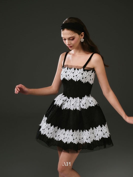 XIPI Black Elegant Lueur Mini Dresss