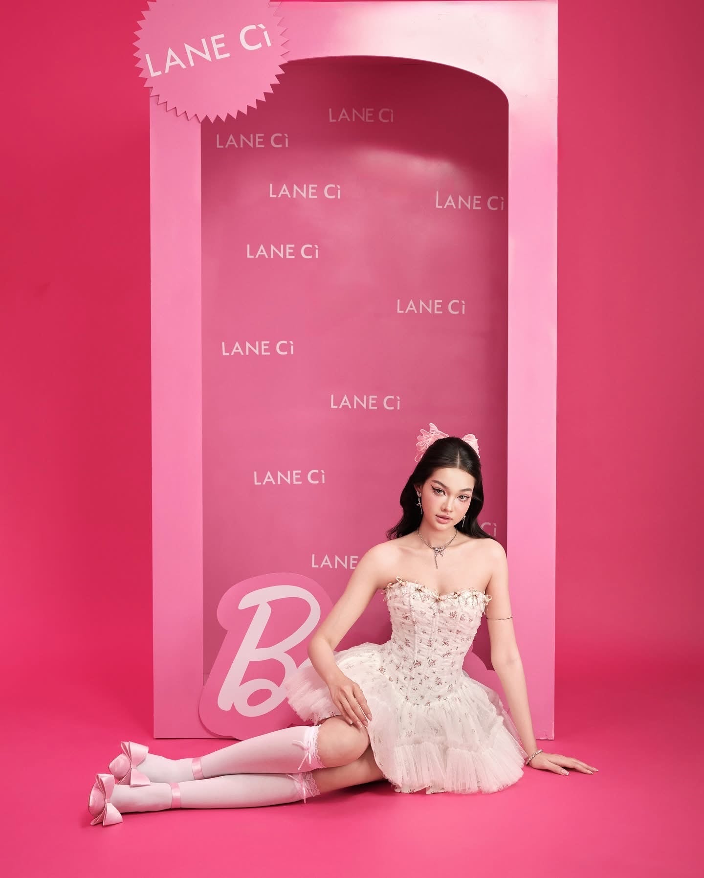 LANE CI White Moudy Mini Dress