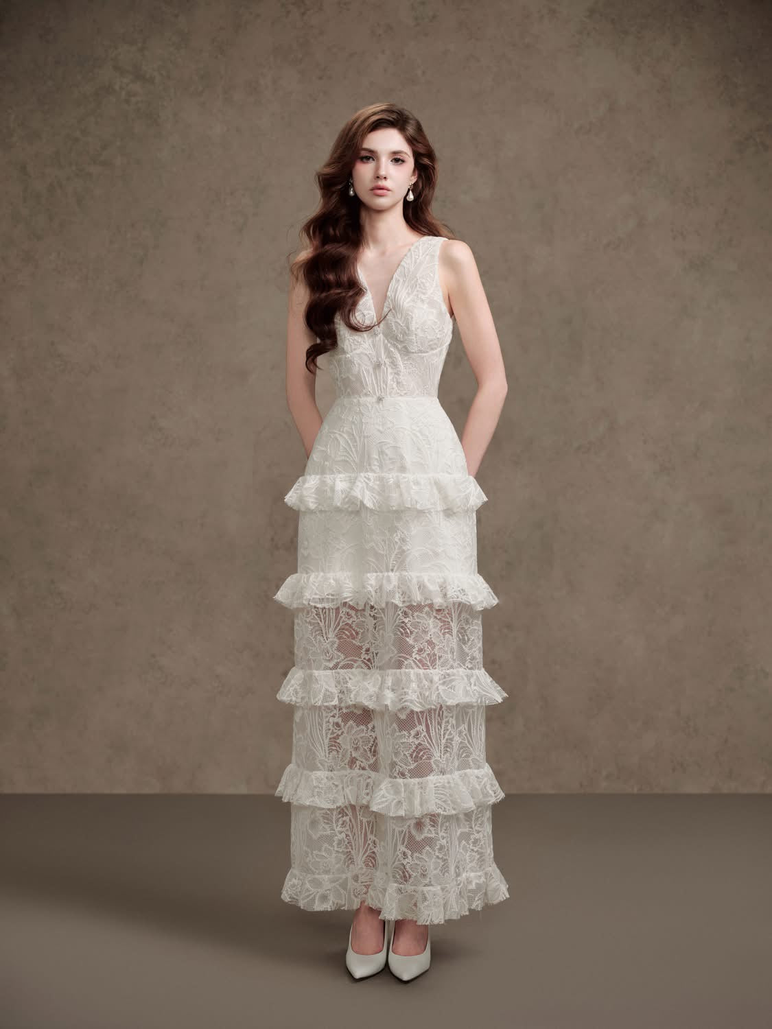 DELICATE White maxi dress