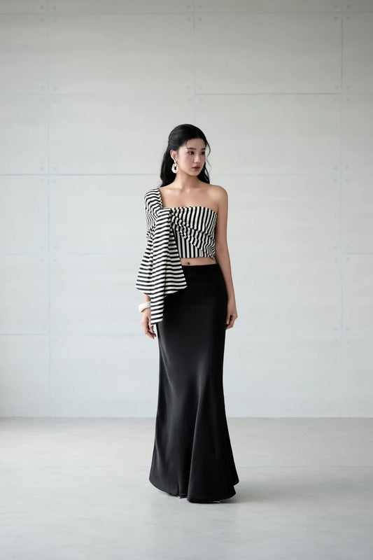 DELICIAE Black Amira Top & Skirt