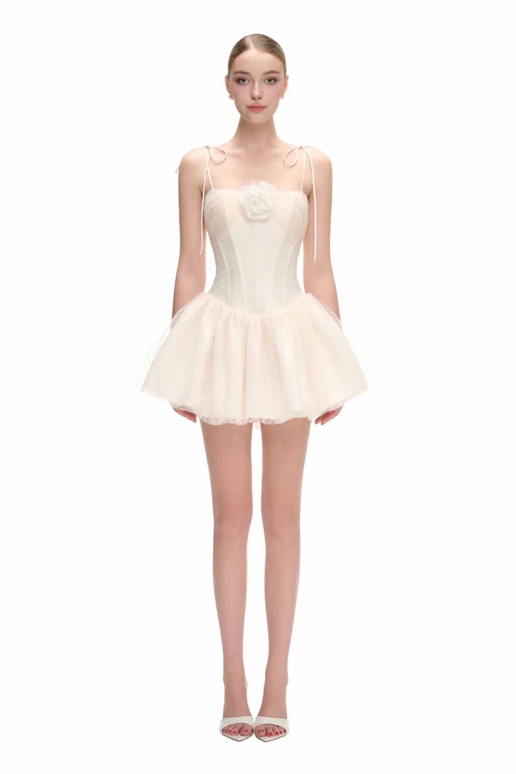 JUBIN White Baby Mini Dress