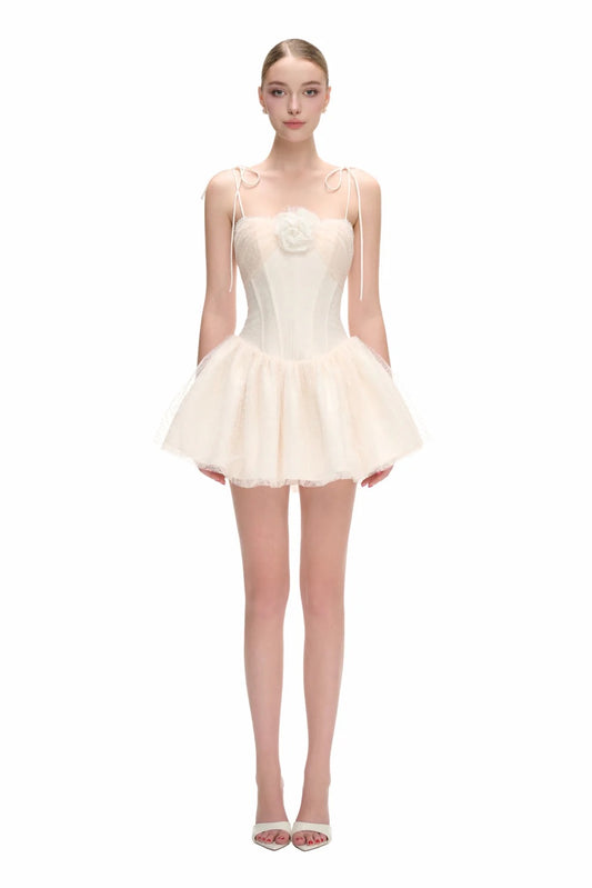 JUBIN White Baby Mini Dress