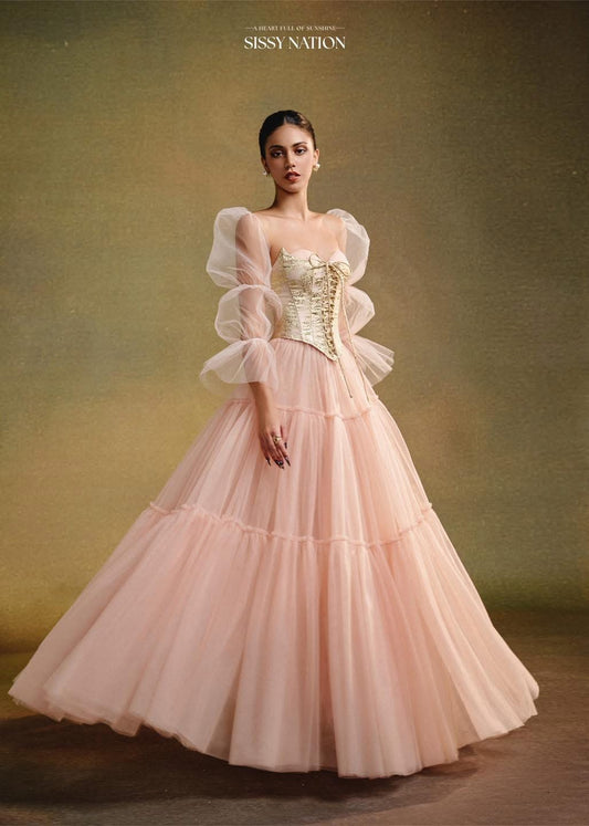 SISSY.NATION Pink Royal Dream Corset Maxi Dress