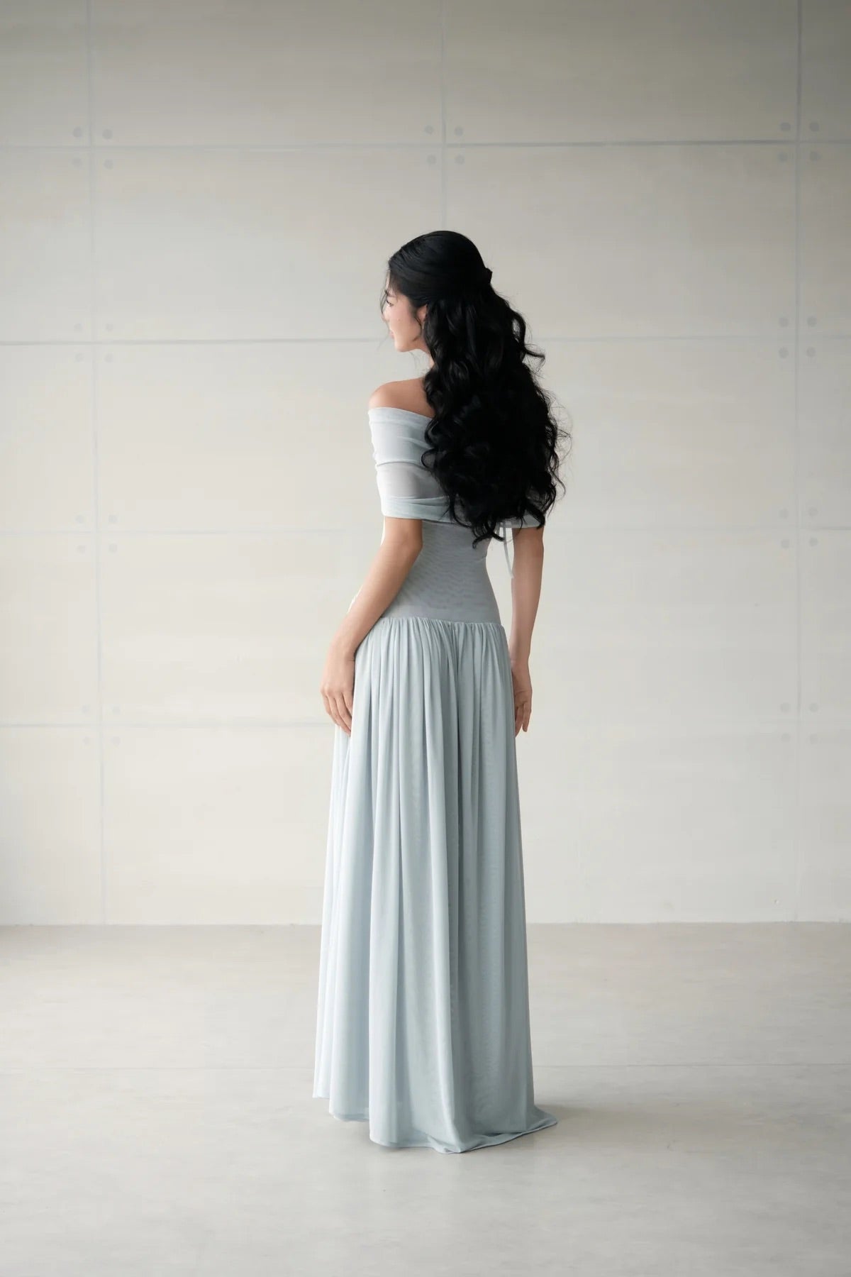 DELICIAE Purple Minimalist Ella Maxi Dress