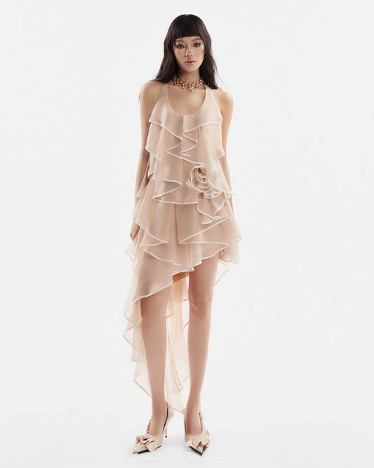 Musthave Nude Layered Mini Dress