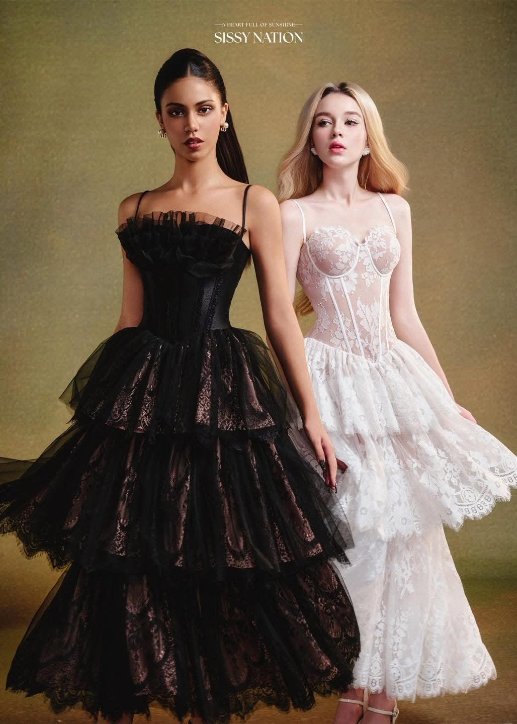 SISSY.NATION Black Elegant Corset Midi Dress