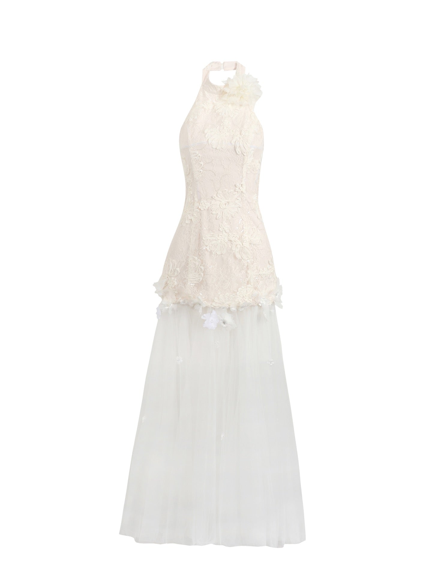 JEAN SOO White Lace Maxi Dress