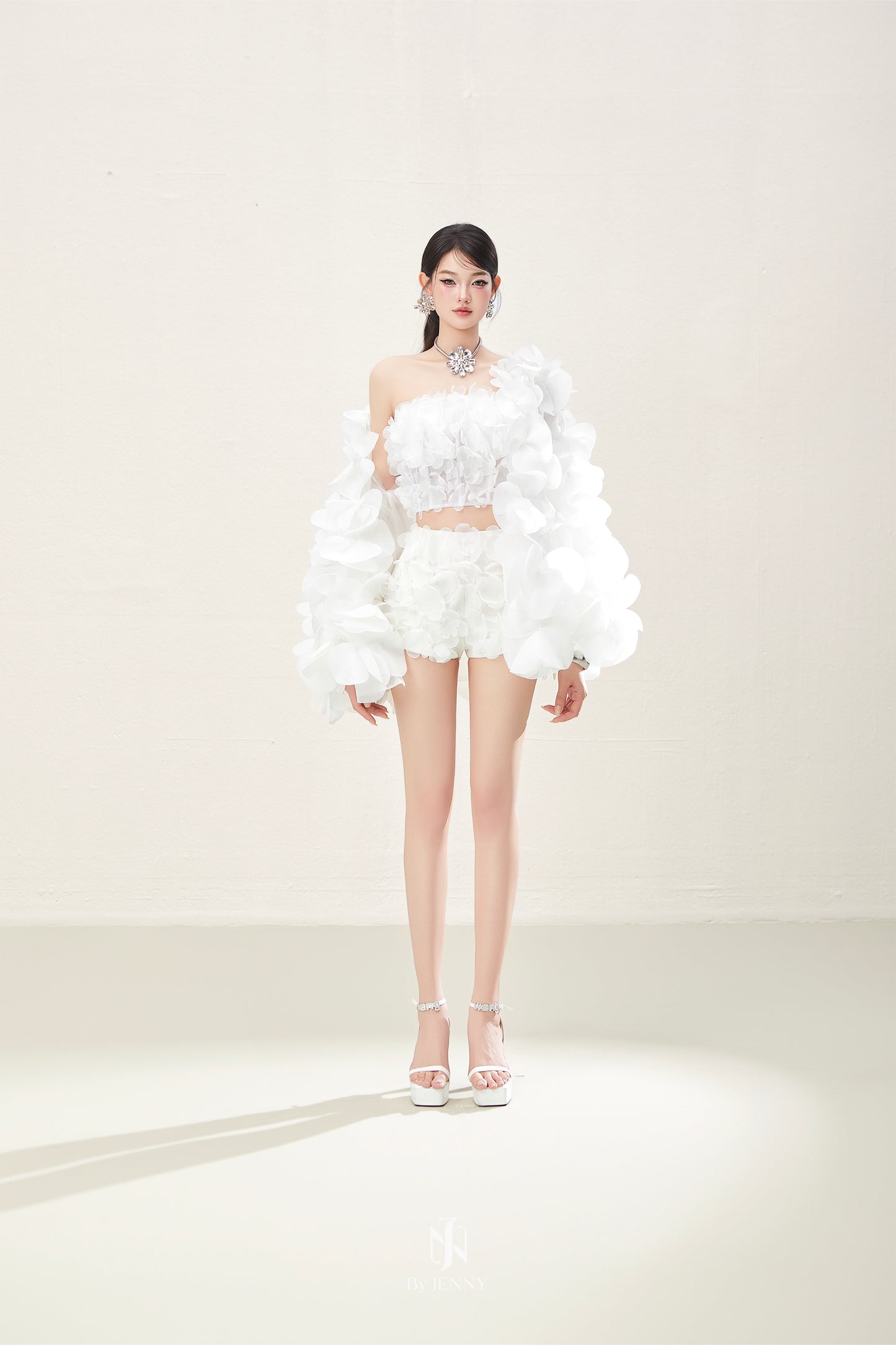 BY JENNY White Lsla Top & Skirt & Coat