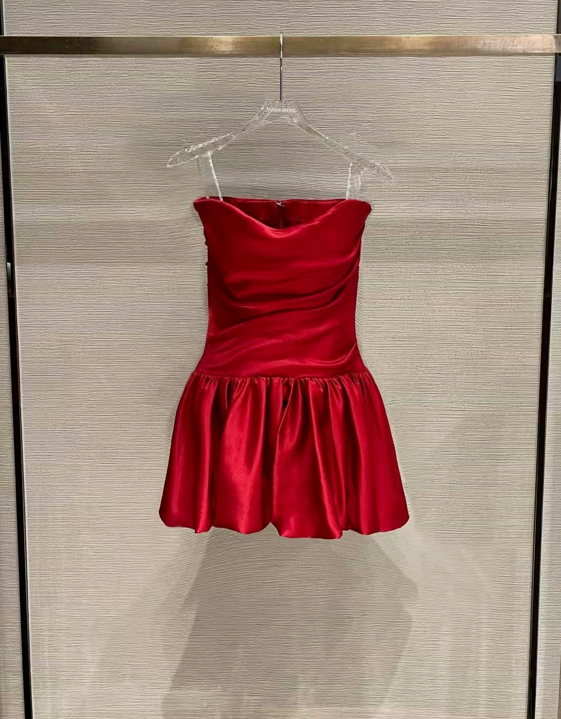 MASION WESTER Red Mini Dress