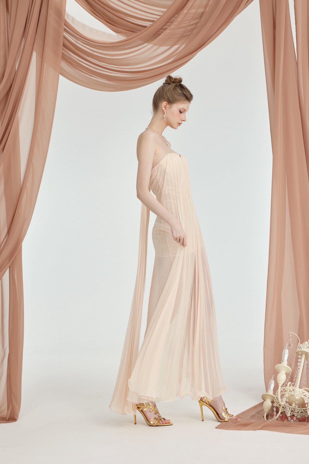 SHEERLUCK BRIGHT PINK MAXI VACATION DRESS