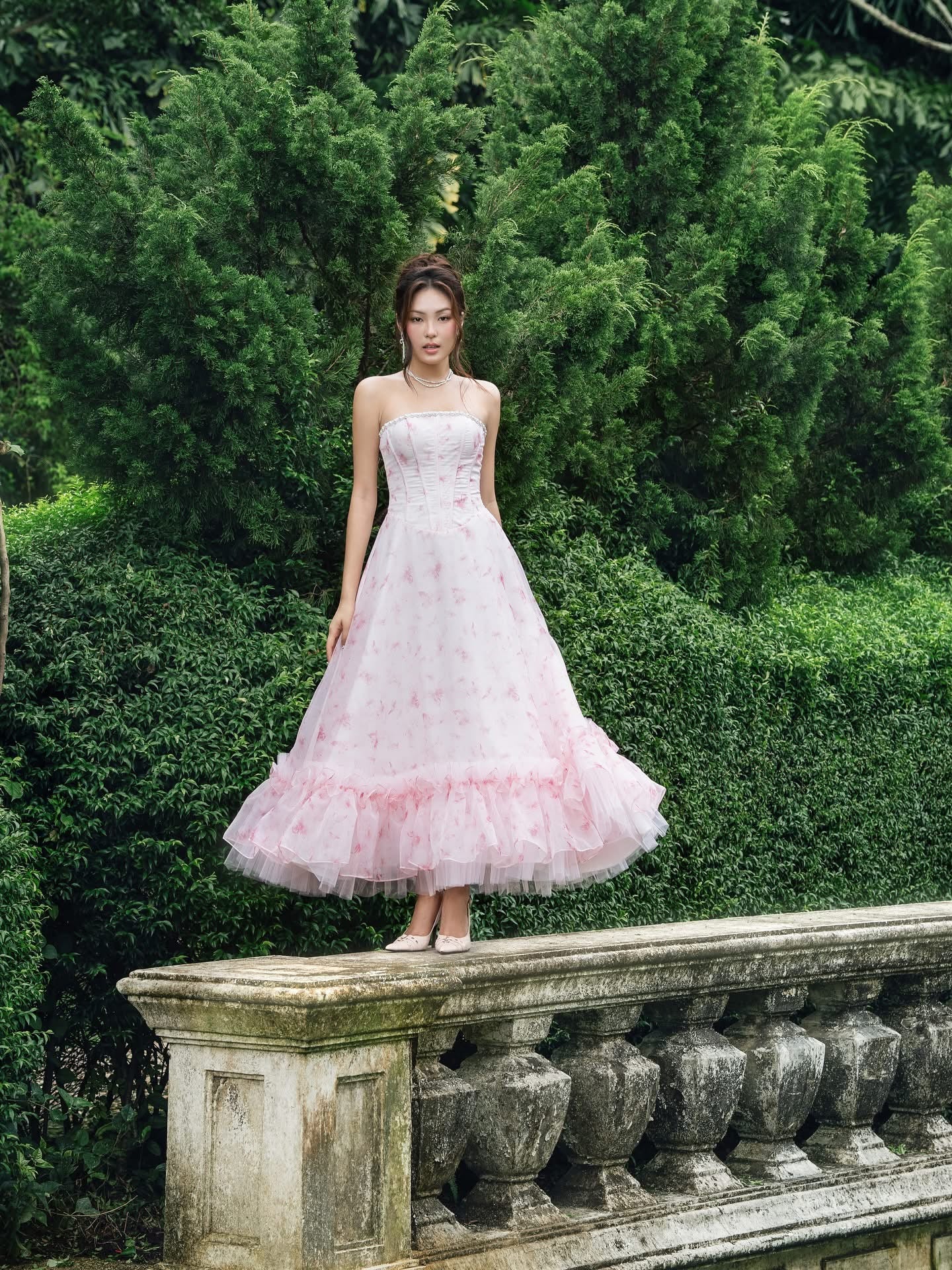 LANE CI Pink midi dress