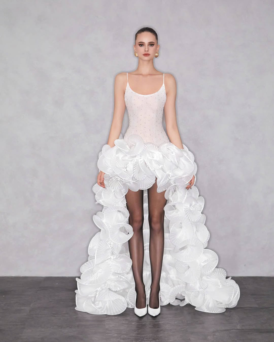 MAEL FEMME White Zendara Mini Dress & Over Skirt