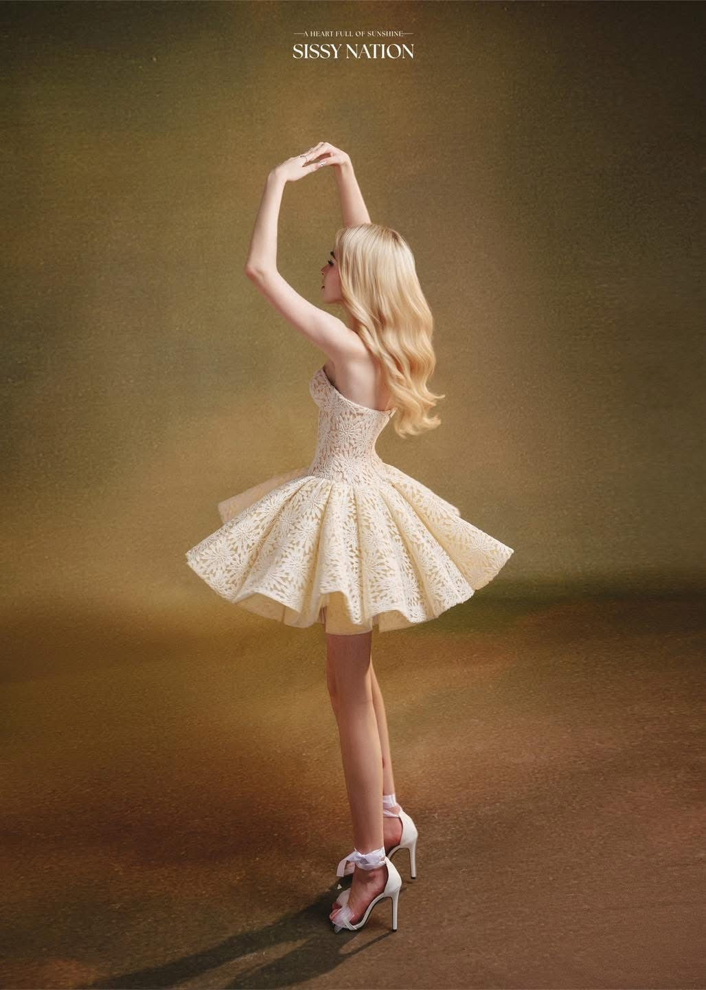 SISSY NATION Crean Corset Mini Dress
