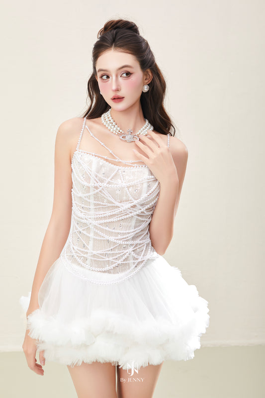 BY JENNY White Lyra Mini Dress