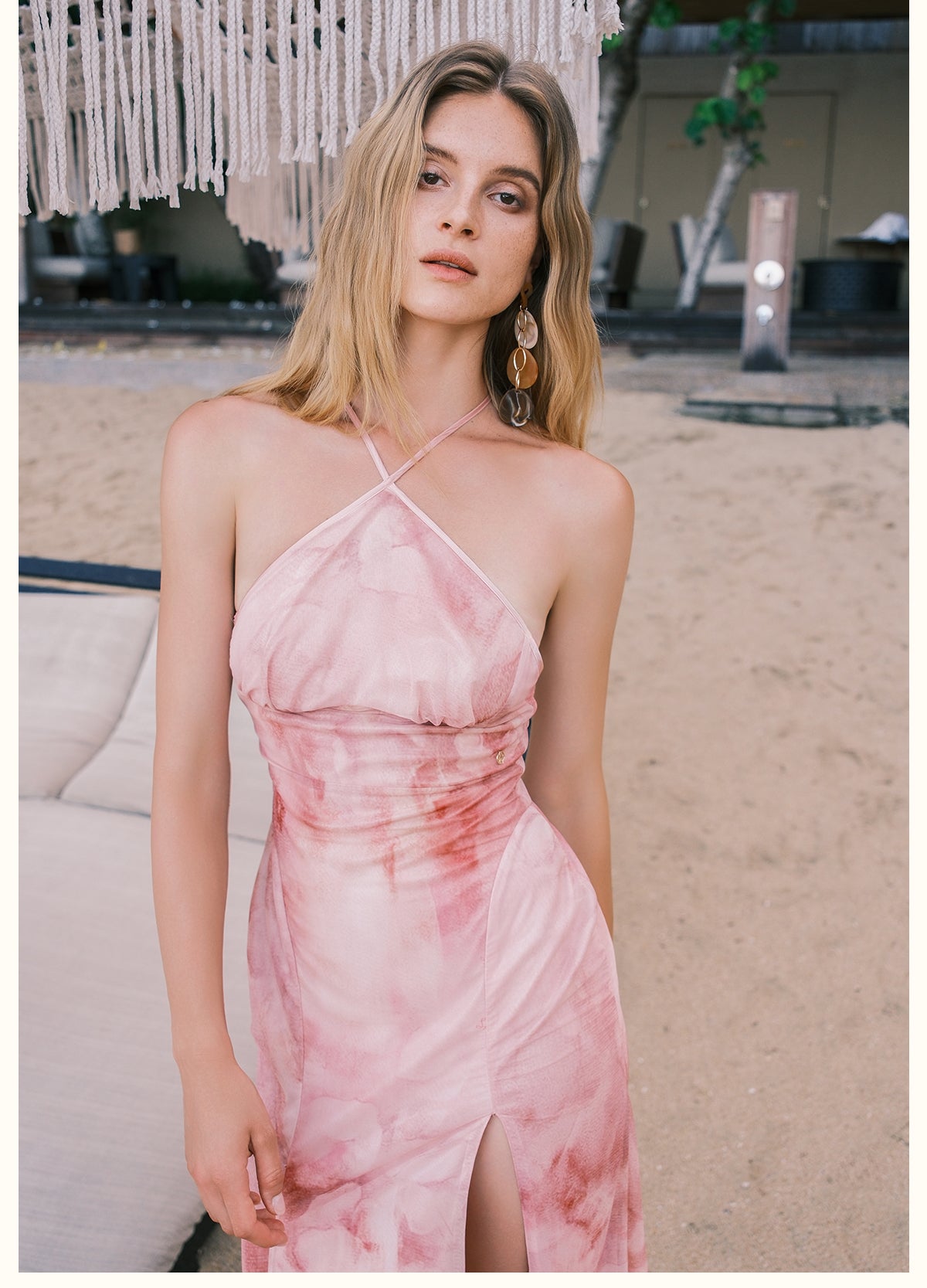 SHEERLUCK PINK MAXI DRESS & BLOUSE