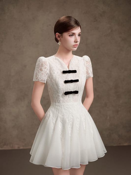 DELICATE White mini dress