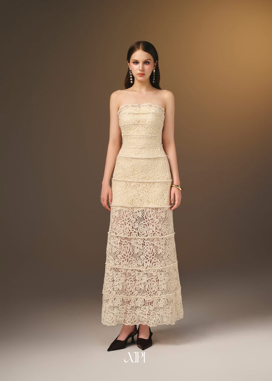 XIPI Yellow Cream Yvonne Maxi Dress