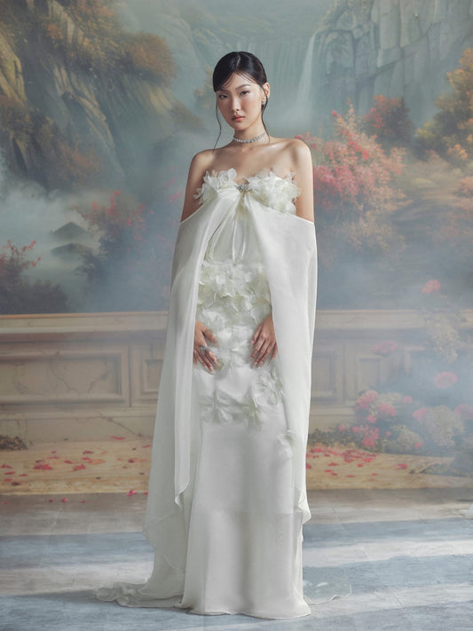 LINH PHUNG White Fae Maxi Dress