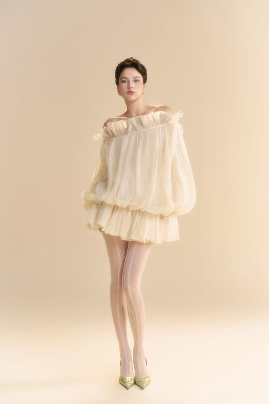 LINH PHUNG Yellow Orlisse Mini Dress