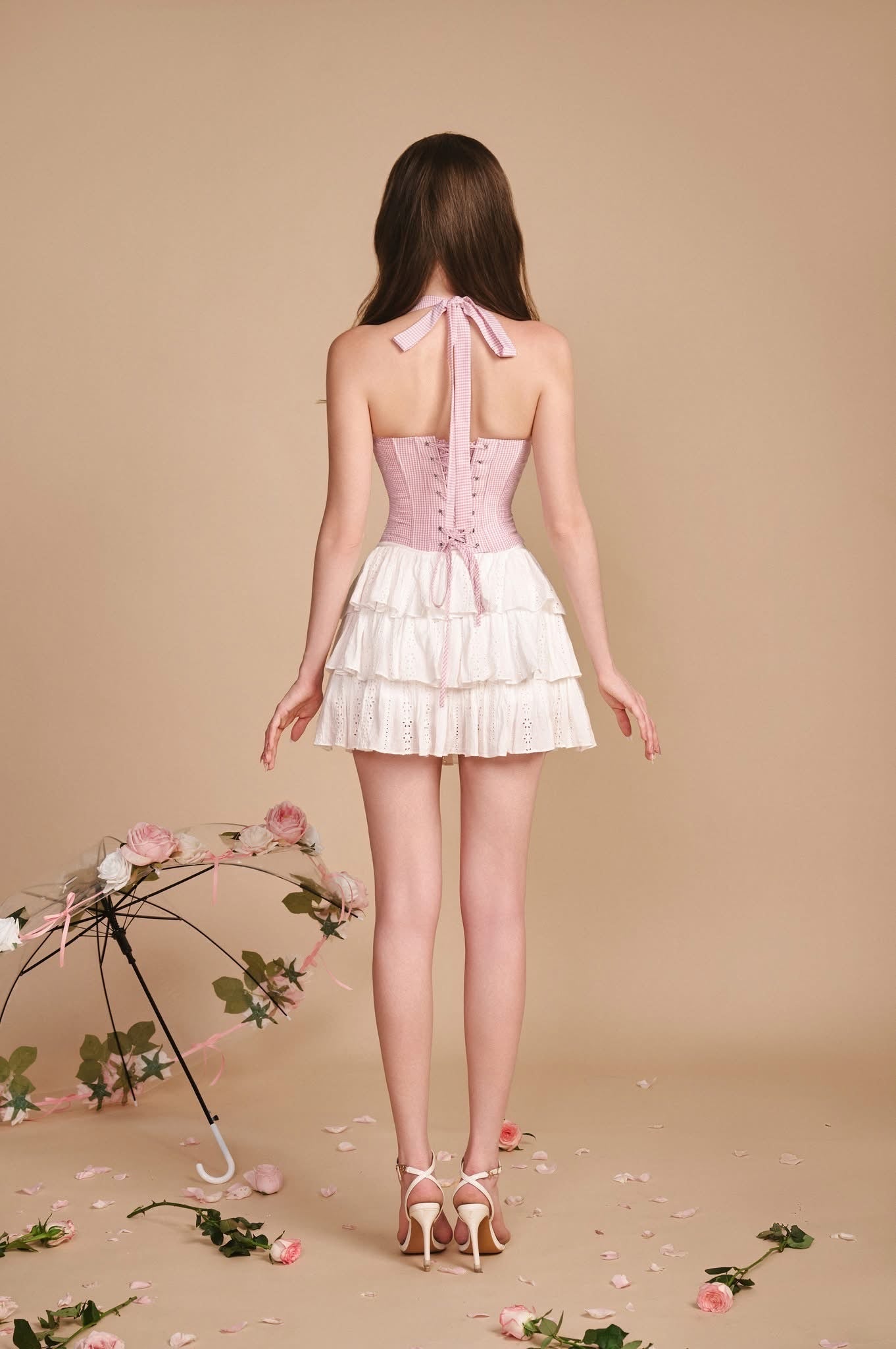 SISSY NATION Sweet Elegant Fairycore Pink French Lover Corset Top & My Dear Skirt