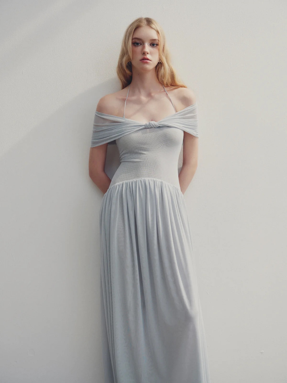 DELICIAE Purple Minimalist Ella Maxi Dress