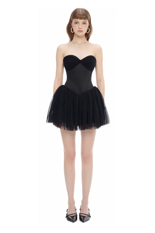 JUBIN Black Baby Mini Dress