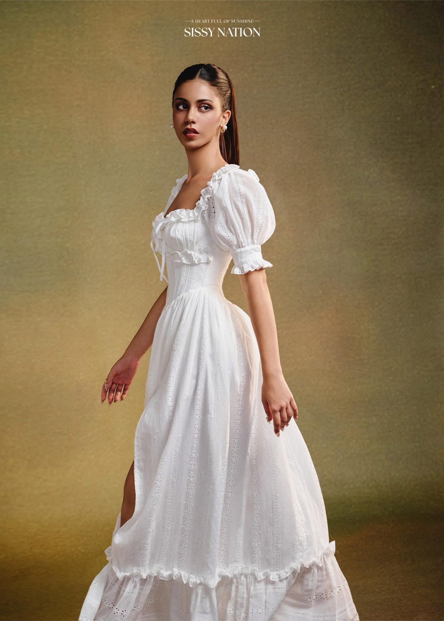 SISSY NATION White Miranda Corset Maxi Dress