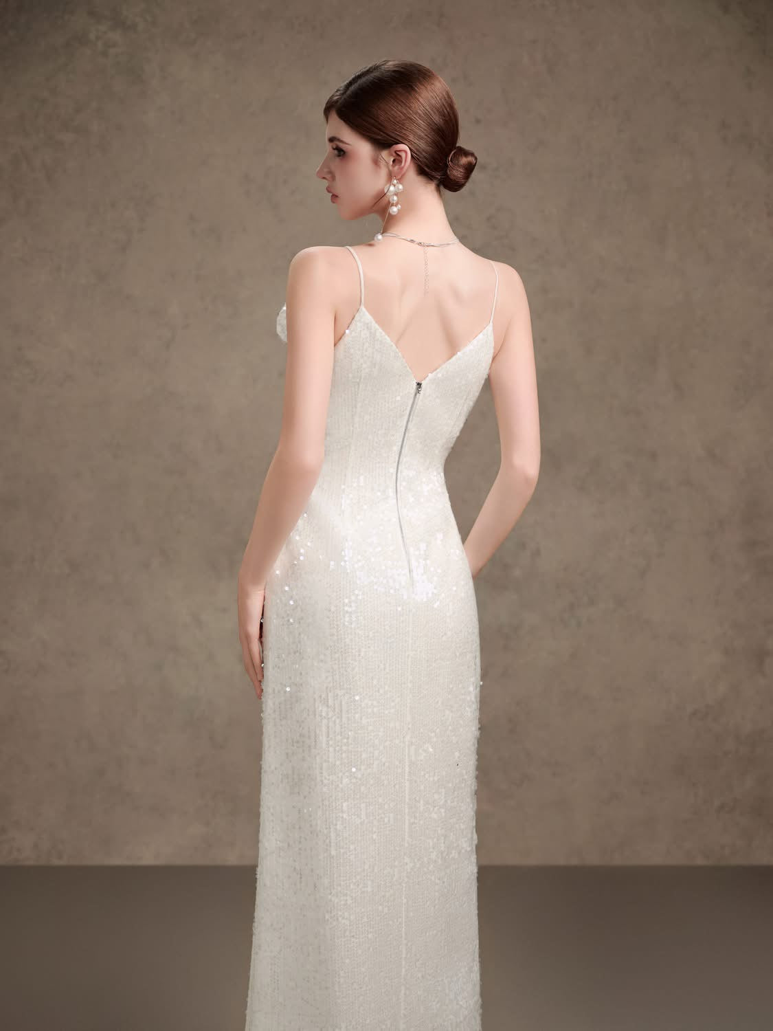 DELICATE White midi dress