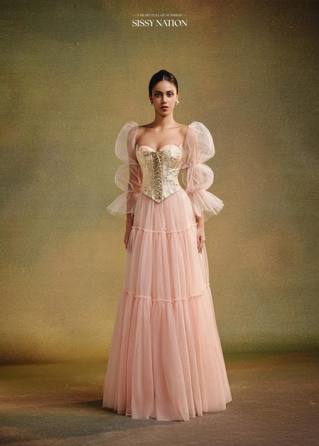 SISSY.NATION Pink Royal Dream Corset Maxi Dress