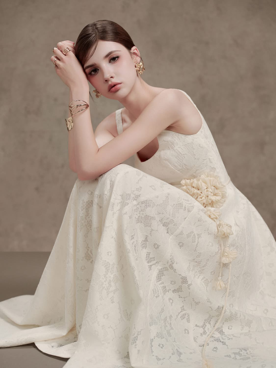 DELICATE White maxi dress