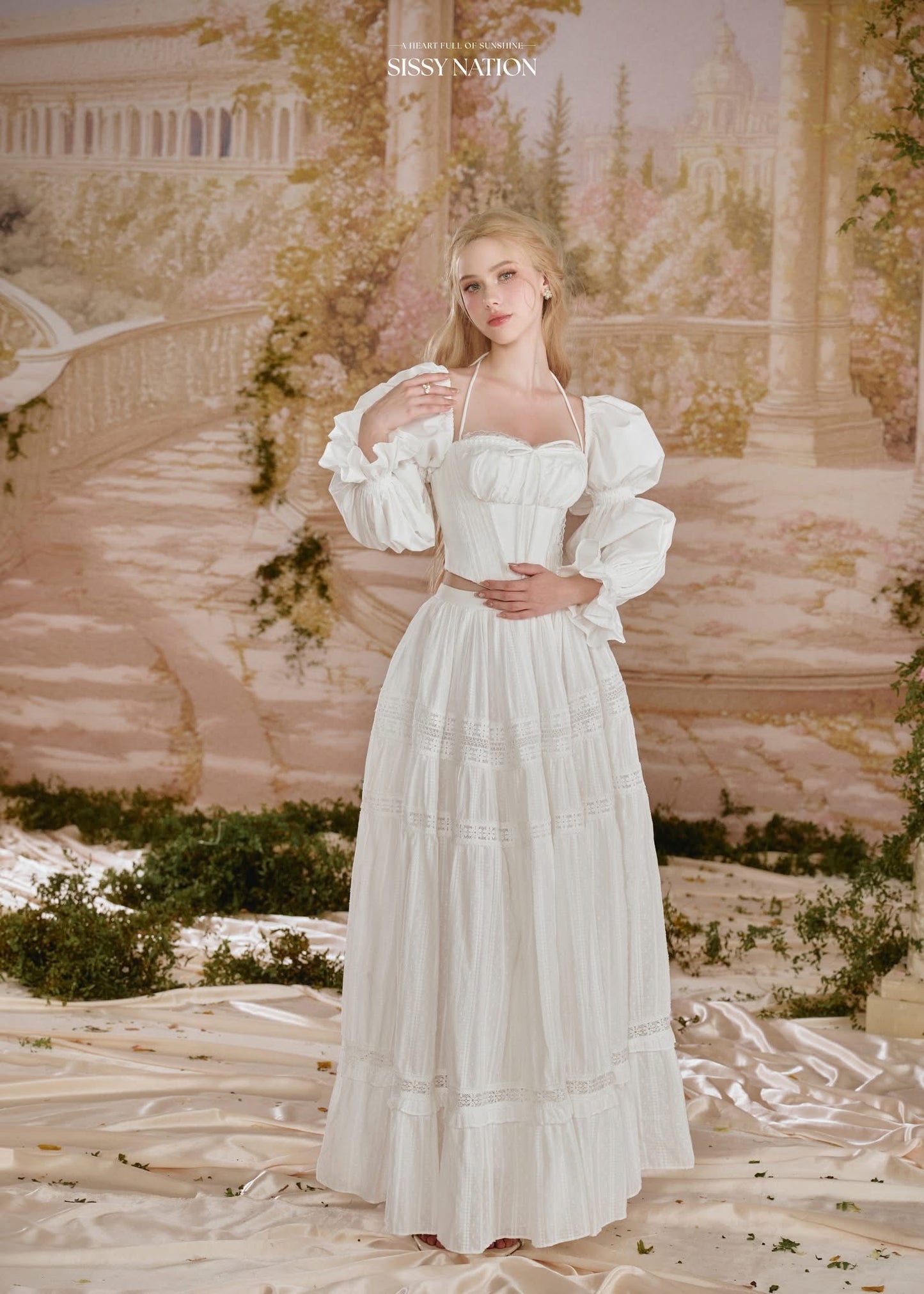 Sissy Nation White Layla Corset Top& Skirt Set