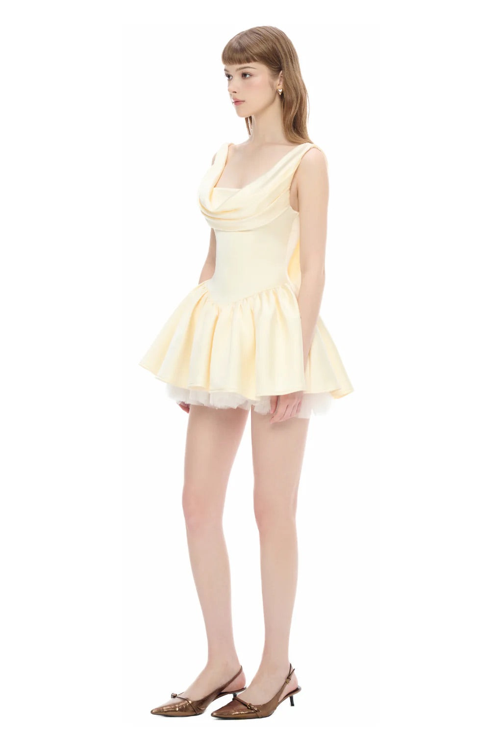JUBIN Yellow Ivory Cherie Mini Dress