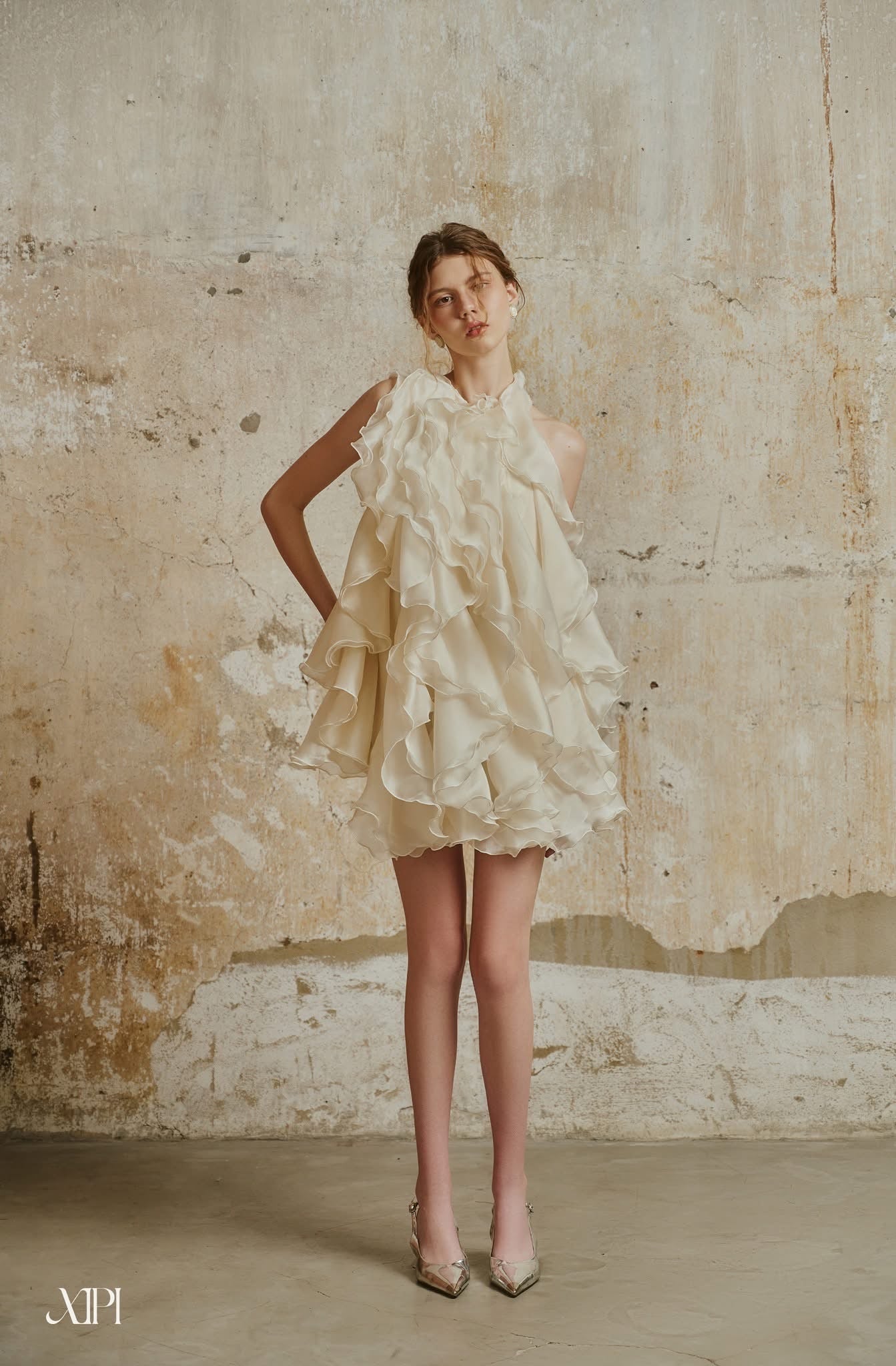 Xipi Cream Mirable Mini Dress