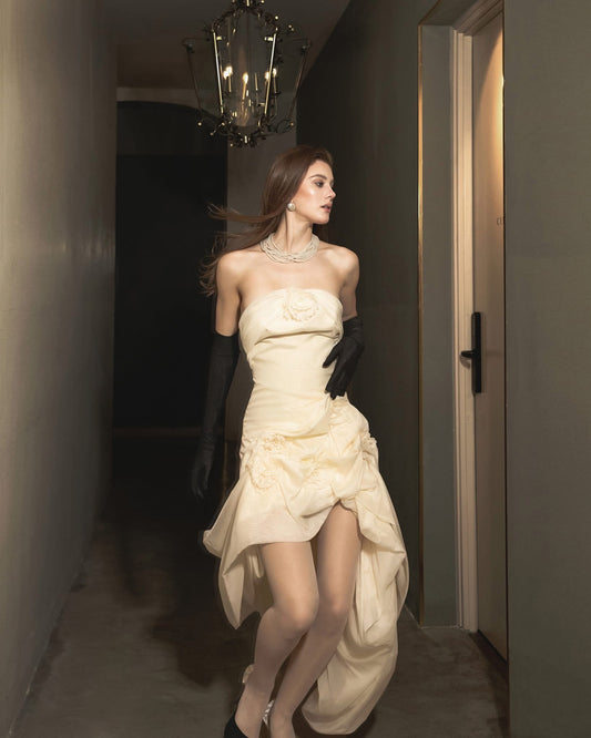 Musthave Cream Cape Mini Dress