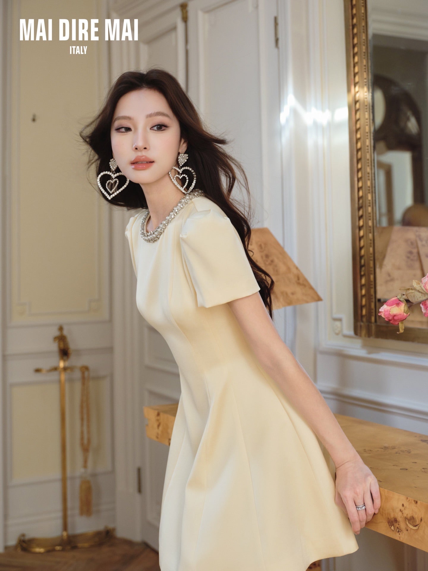 MAI DIRE MAI Yellow Diamond Mini Dress
