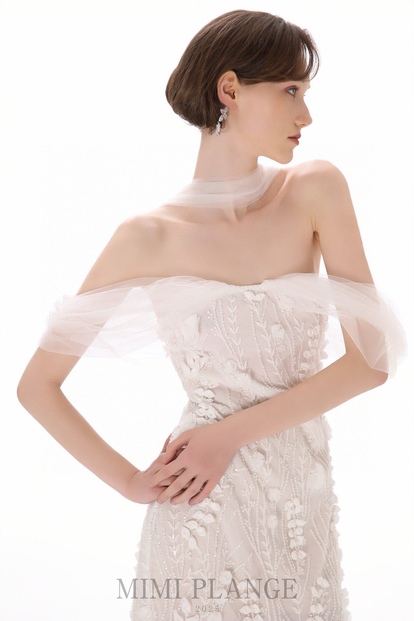 MIMI PLANGE White One-shoulder Mini Dress