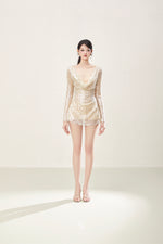 BY JENNY Golden Dalia Mini Dress
