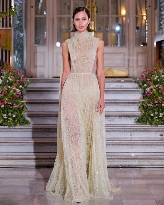 MONTSAND Yellow Lace Maxi Dress