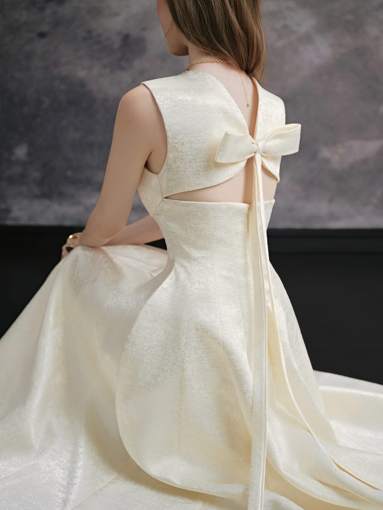 DELICATE Cream Maxi Dress