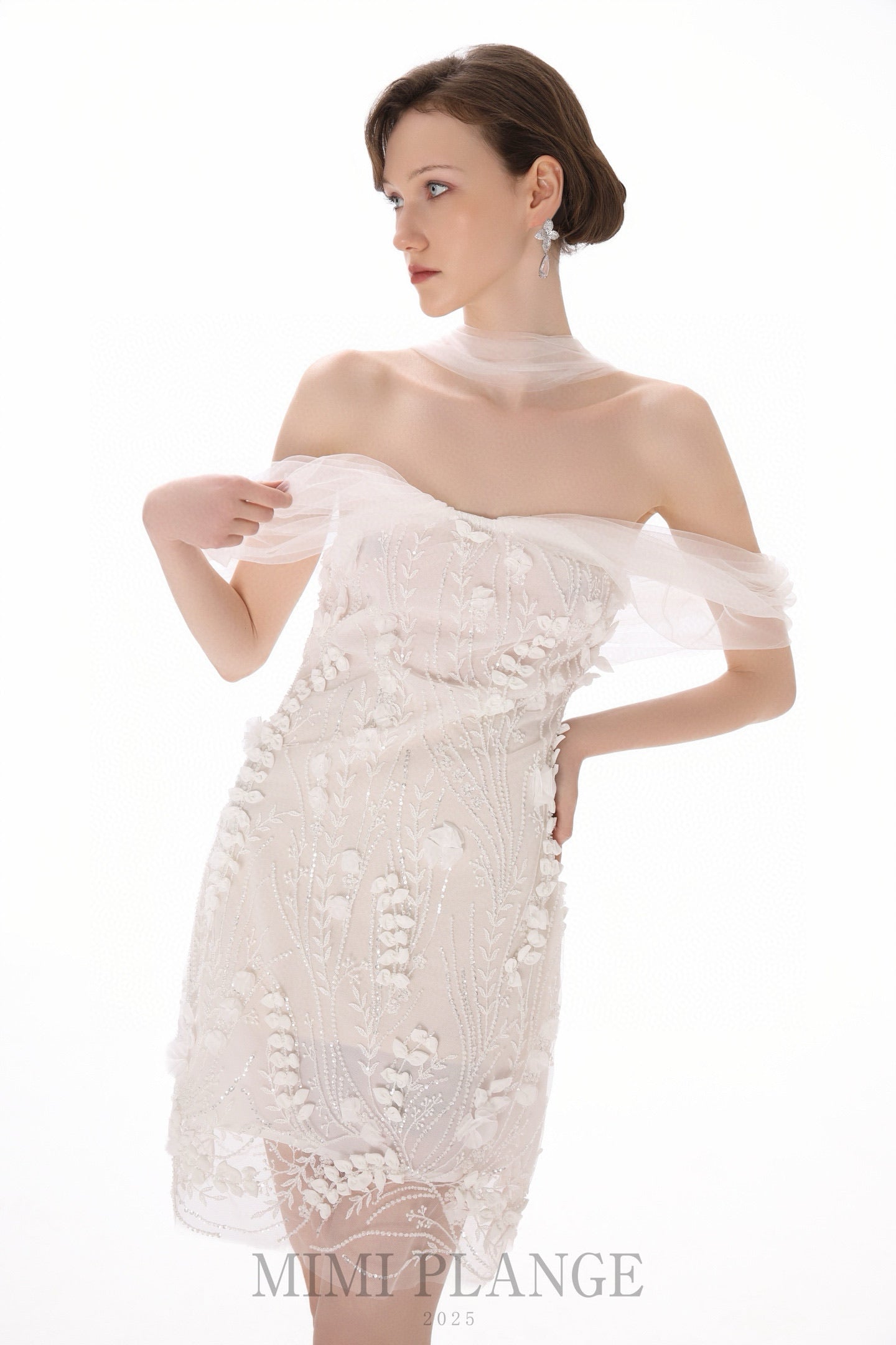 MIMI PLANGE White One-shoulder Mini Dress