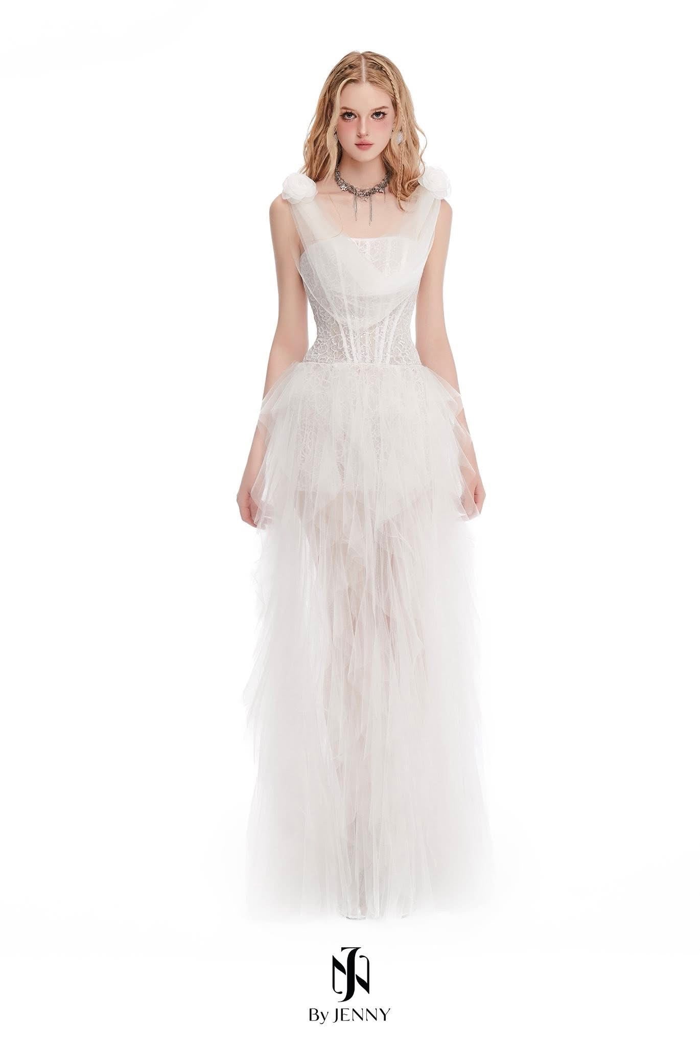 BY JENNY White Rina Maxi Dress