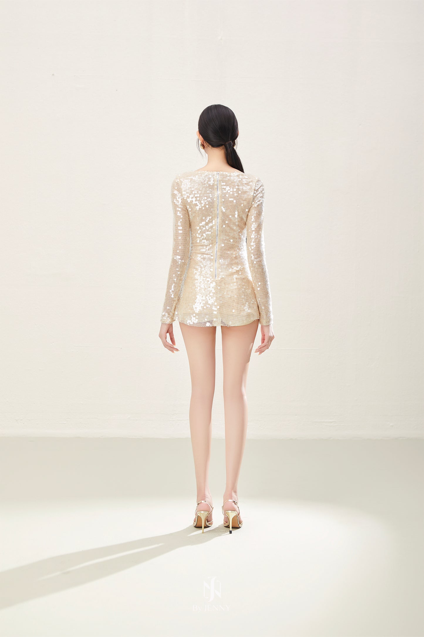 BY JENNY Golden Dalia Mini Dress