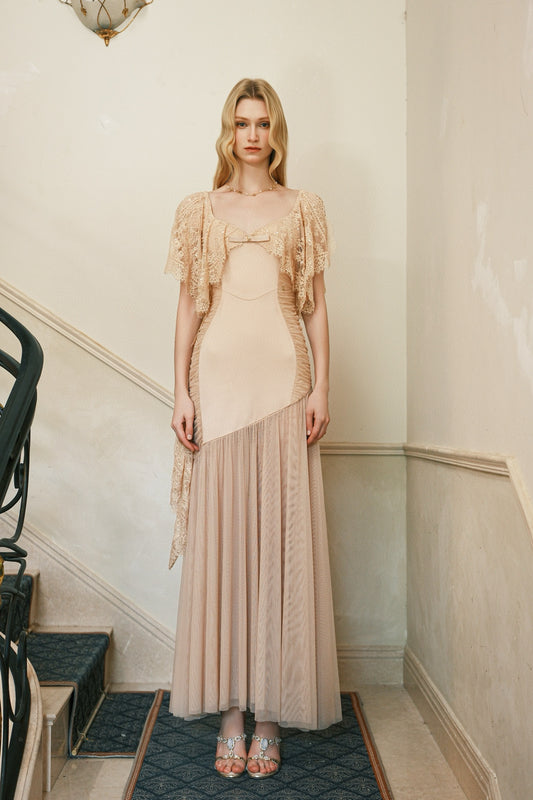 SHEERLUCK Yellow Mini Dress