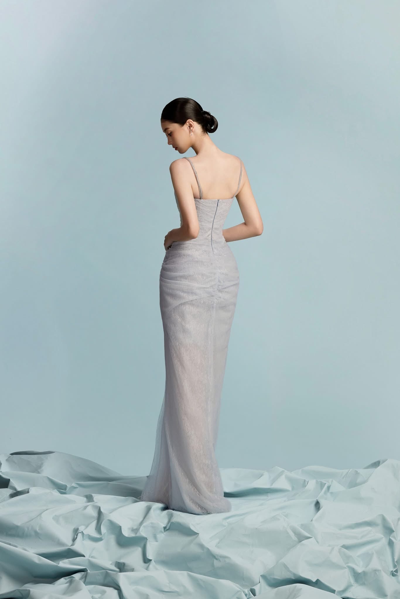 BYDI Elegant Minimalist Blue Demi Maxi Dress