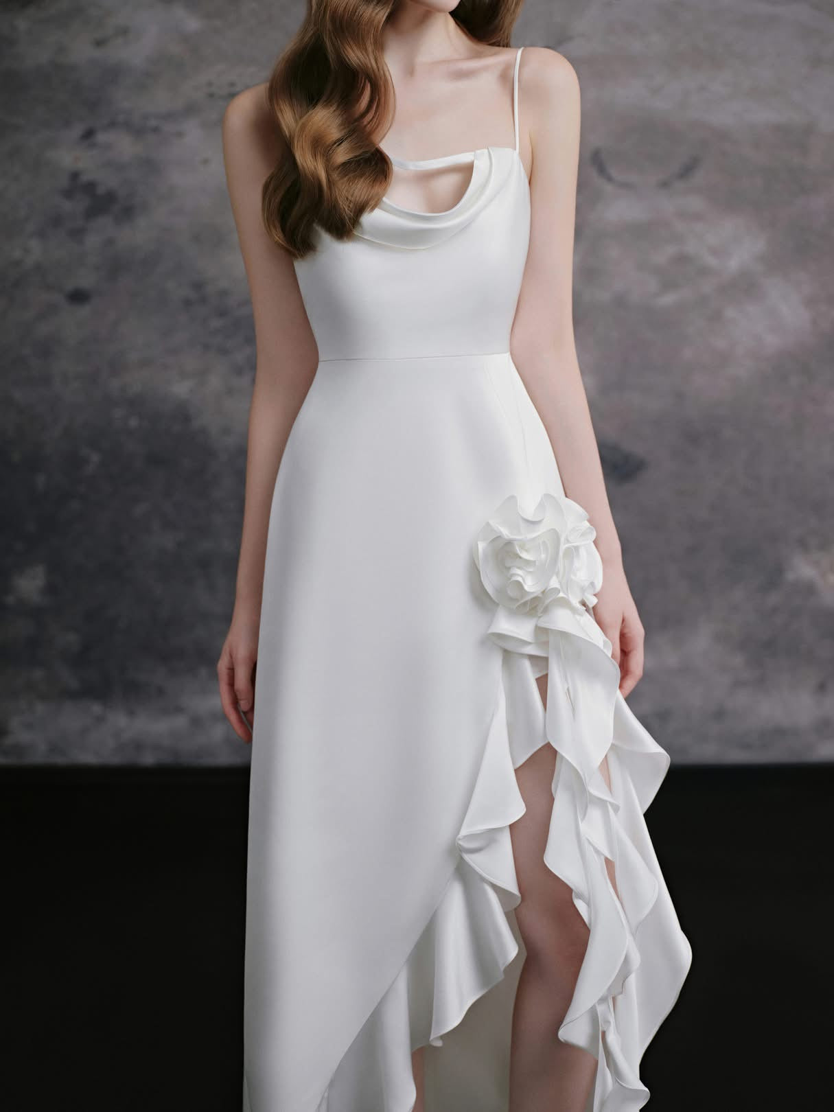 DELICATE White Camy Midi Dress